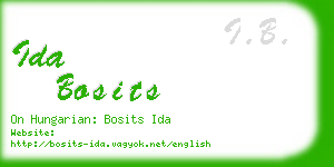 ida bosits business card